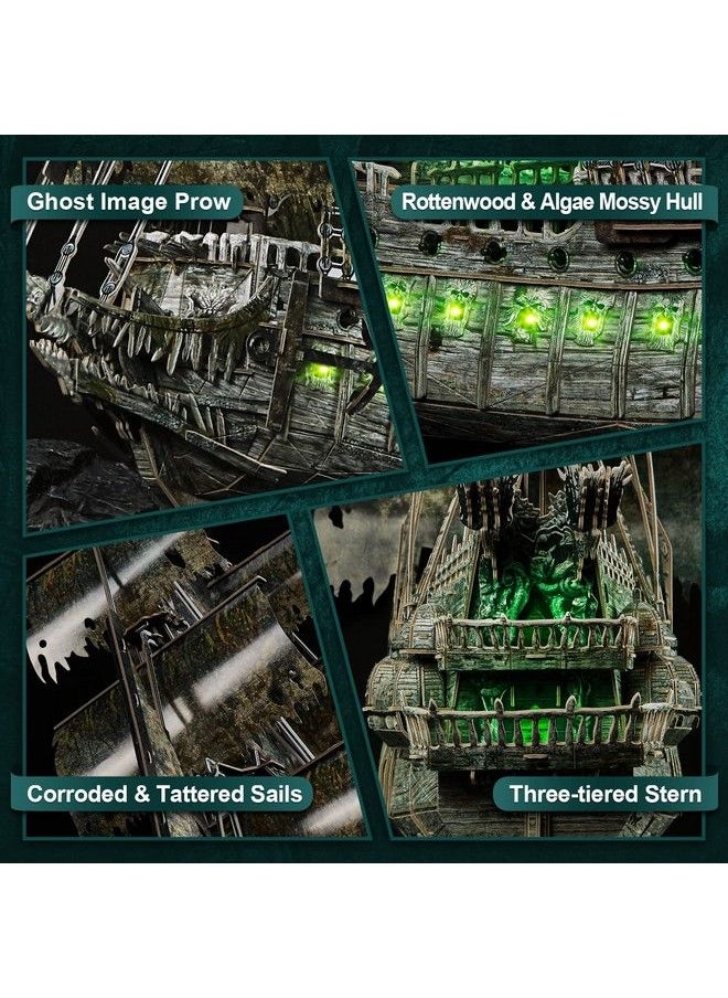 CubicFun - 3D Puzzles For Adults Arts And Crafts For Adults Led Flying Dutchman 3D Puzzle Gifts For Women Men Him Her Couple Pirate Ship Jigsaw Model Craft Kits Family Project Brain Puzzles Room Decor 360 Pcs - Image 1