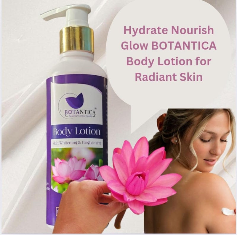BOTANTICA Lotus Extract Skin Whitening  Brightening Body Lotion 200ml  Hydrating Lightweight Formula for Radiant Skin Natural Glow Enhancer Suitable for All Skin Types - Image 3