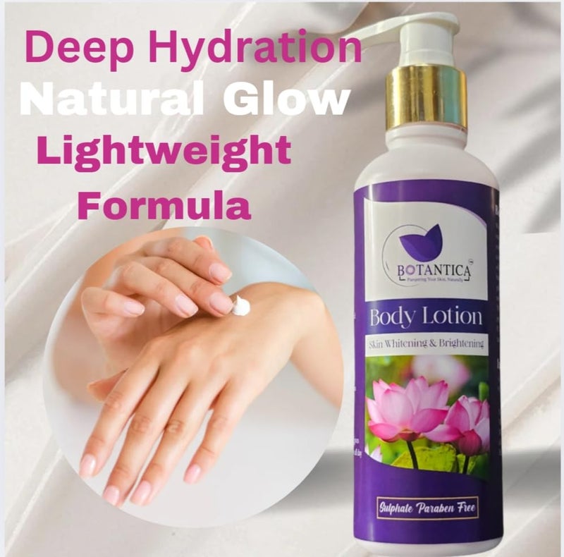 BOTANTICA Lotus Extract Skin Whitening  Brightening Body Lotion 200ml  Hydrating Lightweight Formula for Radiant Skin Natural Glow Enhancer Suitable for All Skin Types - Image 4