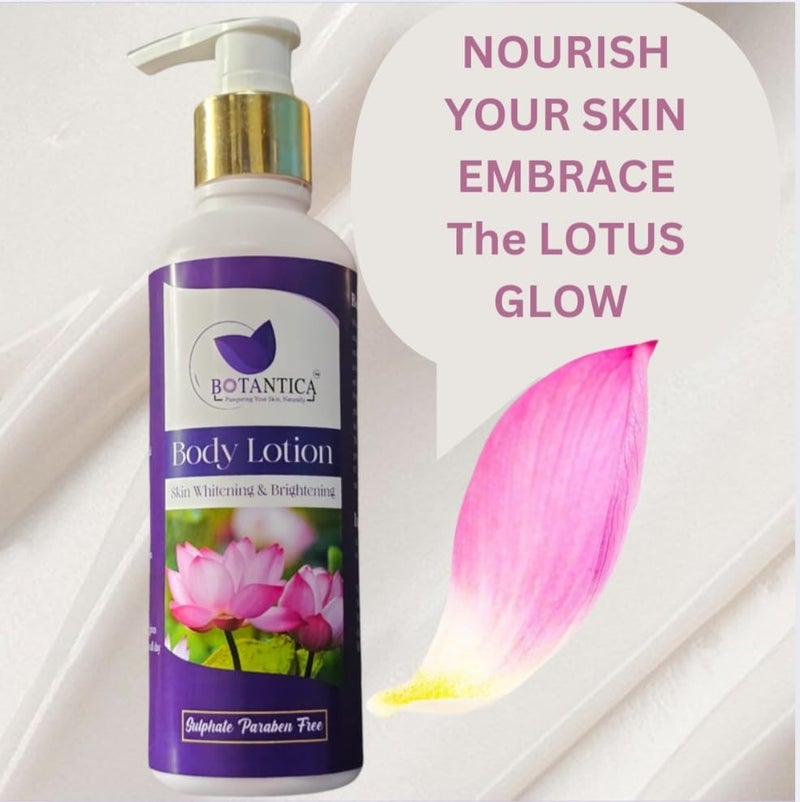 BOTANTICA Lotus Extract Skin Whitening  Brightening Body Lotion 200ml  Hydrating Lightweight Formula for Radiant Skin Natural Glow Enhancer Suitable for All Skin Types - Image 2