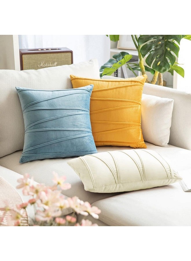 Khooti Khooti Velvet Cushion Cover Pack Of 1-12" X 18" / 30 X 46 Cm - Cream White - Soft Pillow Covers Cushion Case For Sofa Bedroom Cushion Cover With Random Zig Zag Pattern, 200 Tc - Image 3
