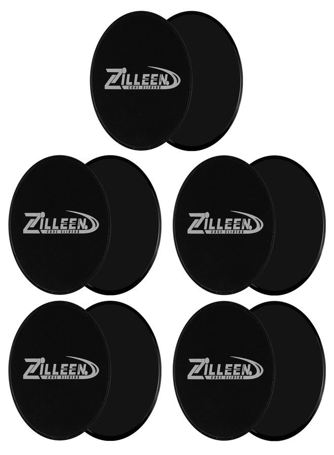 ZILLEEN Exercise Sliders for Working Out Black Fitness Discs for Pilates Workout Sliders Women Men, 5 Set (10Pcs) - Image 1