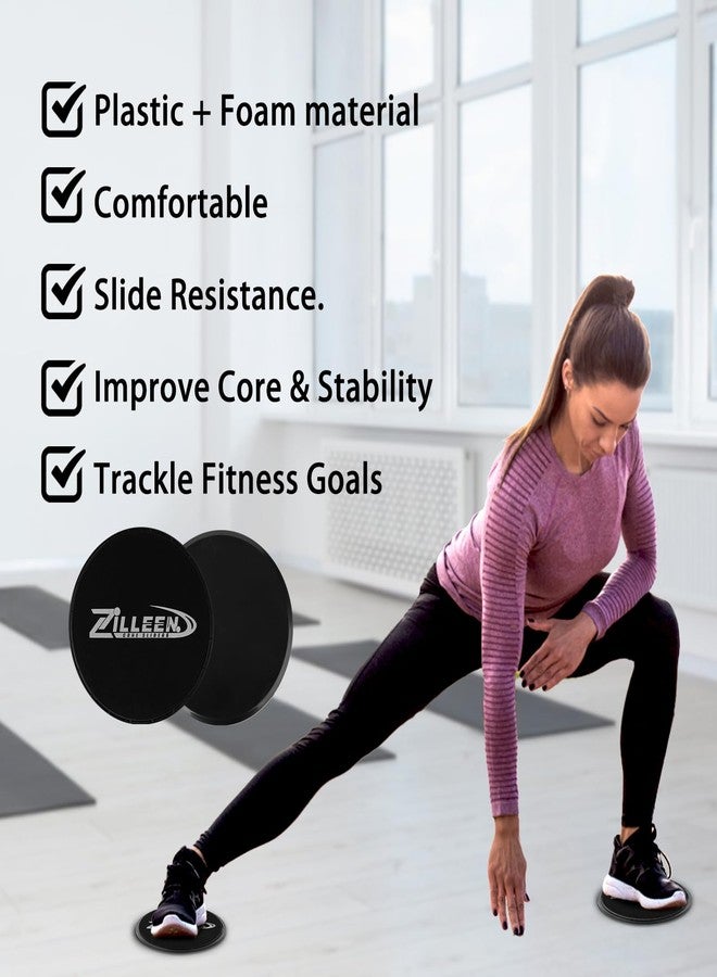 ZILLEEN Exercise Sliders for Working Out Black Fitness Discs for Pilates Workout Sliders Women Men, 5 Set (10Pcs) - Image 5