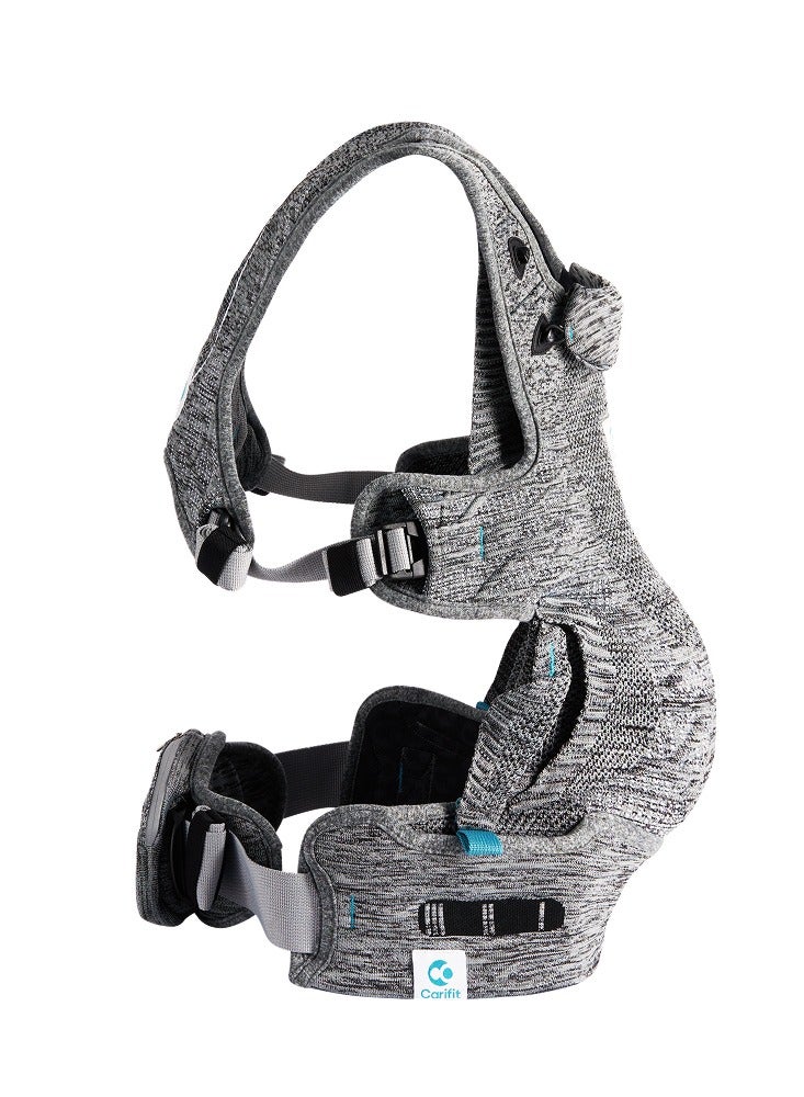 Carifit حامل أطفال كاريفيت+ بتقنية الرياضة متعددة الوضعيات مع تقنية الوضعية+، ناعم، خفيف الوزن، قابل للتنفس، مناسب للأطفال من 3.2 إلى 20 كجم، حديثي الولادة - رمادي بارد - Image 5