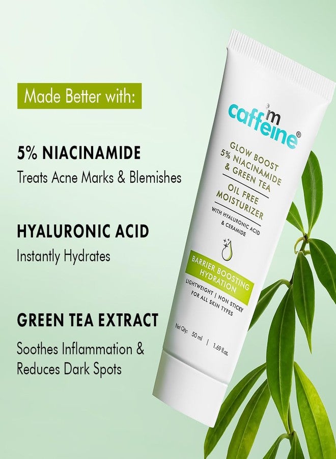 mCaffeine Glow Boost 5% Niacinamide & Green Tea Oil Free Moisturizer | Brightens & Even-Tones | 72Hrs Moisturization | Reduces Acne Marks & Blemishes | Lightweight Moisturizer For All Skin Types -50ml - Image 4
