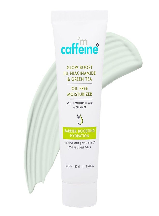 mCaffeine Glow Boost 5% Niacinamide & Green Tea Oil Free Moisturizer | Brightens & Even-Tones | 72Hrs Moisturization | Reduces Acne Marks & Blemishes | Lightweight Moisturizer For All Skin Types -50ml - Image 1