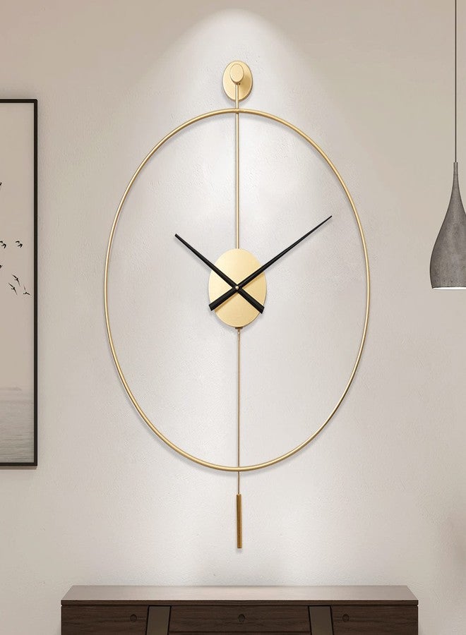 YISITEONE Classical Large Decorative Wall Clock with Pendulum, Modern Non-Ticking Silent Metal Wall Clocks for Living Room, Bedroom, Study, Office, 20‘’ - Image 1