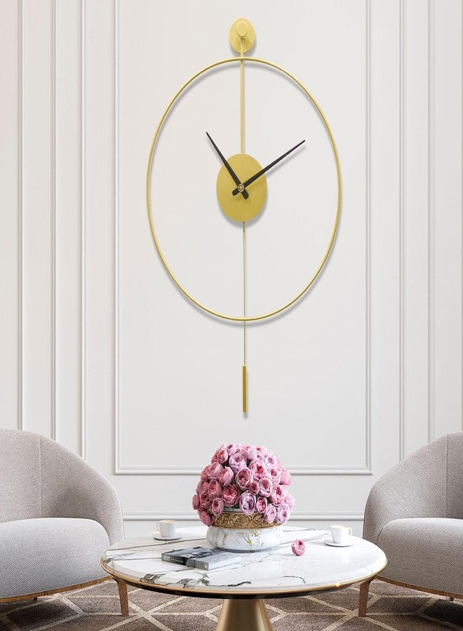 YISITEONE Classical Large Decorative Wall Clock with Pendulum, Modern Non-Ticking Silent Metal Wall Clocks for Living Room, Bedroom, Study, Office, 20‘’ - Image 4