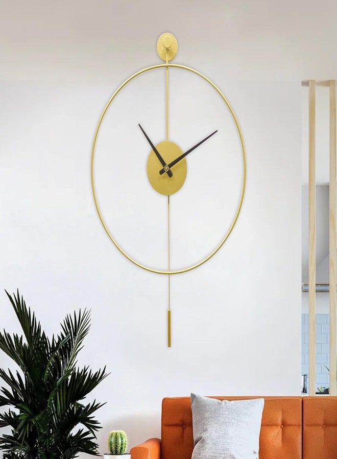 YISITEONE Classical Large Decorative Wall Clock with Pendulum, Modern Non-Ticking Silent Metal Wall Clocks for Living Room, Bedroom, Study, Office, 20‘’ - Image 5
