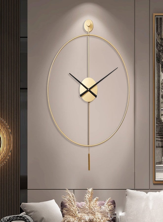 YISITEONE Classical Large Decorative Wall Clock with Pendulum, Modern Non-Ticking Silent Metal Wall Clocks for Living Room, Bedroom, Study, Office, 20‘’ - Image 2