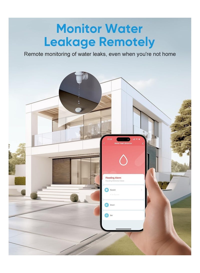 Wireless Water Leak Detector with App Alerts, Smart Home Flood Sensor for Kitchen, Bathroom, and Basement - Requires Zigbee Hub for Effective Water Leak Detection. - Image 4