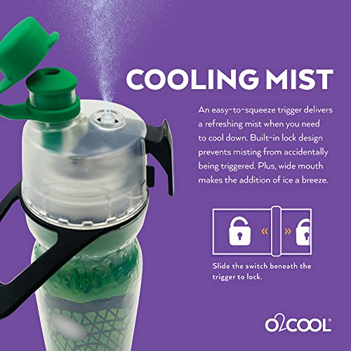 O2COOL Mist 'N Sip Misting Water Bottle 2-in-1 Mist And Sip Function With No Leak Pull Top Spout Reusable Sports Water Bottle - 20 oz (Lacrosse) - Image 3
