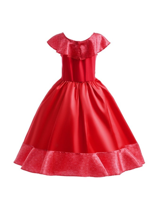 Generic Princess Elena Costume for Girls Halloween Cosplay Dress Up Birthday Party Outfit with Accessories - Image 3