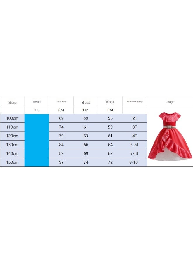Generic Princess Elena Costume for Girls Halloween Cosplay Dress Up Birthday Party Outfit with Accessories - Image 4