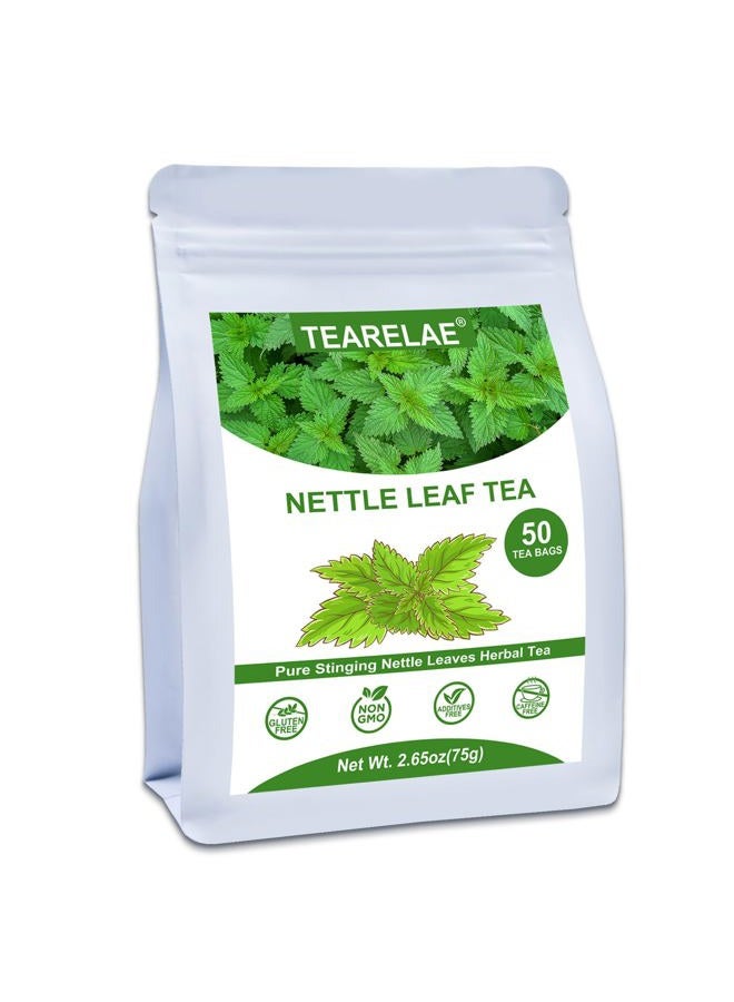 TEARELAE Nettle Leaf Tea - 1.5g x 50 Counts - Premium Stinging Nettle Tea Bags - Non-GMO - Caffeine-Free - Image 1
