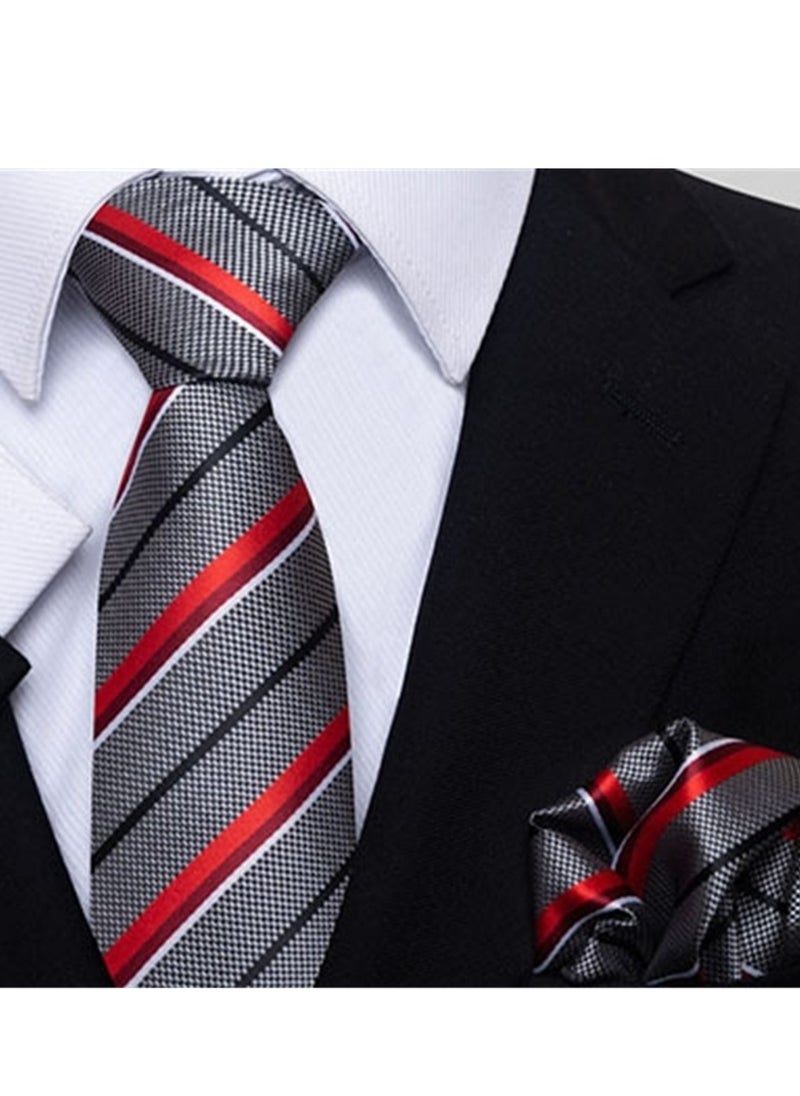 Generic - 6pcs men's gift box set 3 ties 3 chest scarves fashion business tie square scarf set - Image 1
