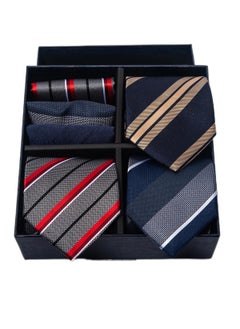 6pcs men's gift box set 3 ties 3 chest scarves fashion business tie square scarf set