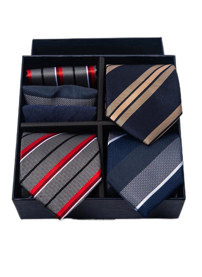 Generic - 6pcs men's gift box set 3 ties 3 chest scarves fashion business tie square scarf set - Image 1