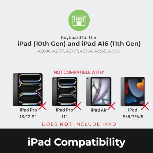 Brydge 109 MAX Wireless Keyboard Case with MultiTouch Trackpad for iPad 10th Gen iPad A16 11 Detachable Magnetic SnapFit Case Black - Image 3