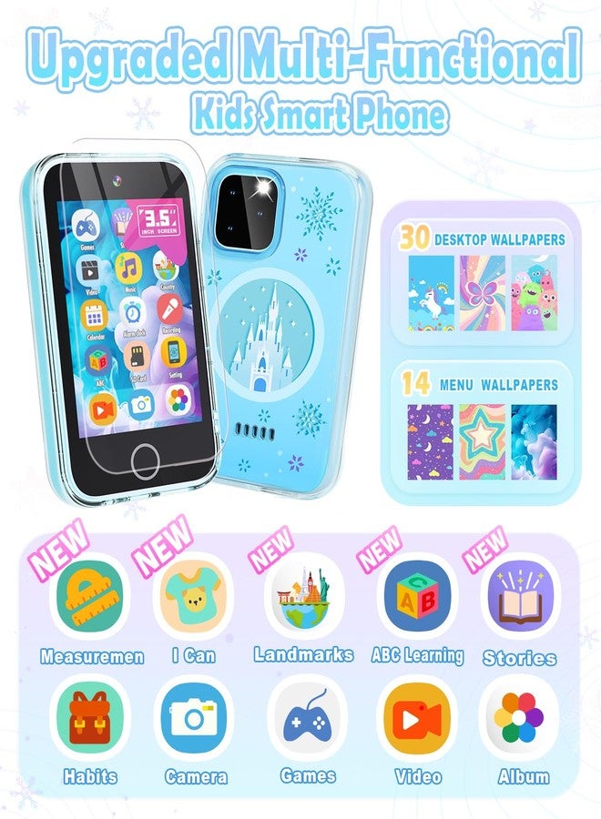 Anchioo Kids Smart Phone, 3.5'' Touchscreen Toddler Phone Toys for 3 4 5 6 7 8 Years Old Girls, Educational Phone for Kids Christmas Birthday Gifts for Girls Age 3-8, Dual Camera, Habit Tracker, Video Player - Image 2