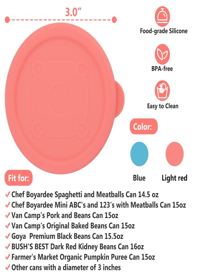 Purekra 2PCs 3-inch Silicone Can Lids for Chef Boyardee | Van Camp's | Goya | Bush's Best | Farmer's Market Can, Can Covers for Canned Goods, Food Storage Cover, Freezer Dishwasher Safe (Can NOT Included) - Image 2