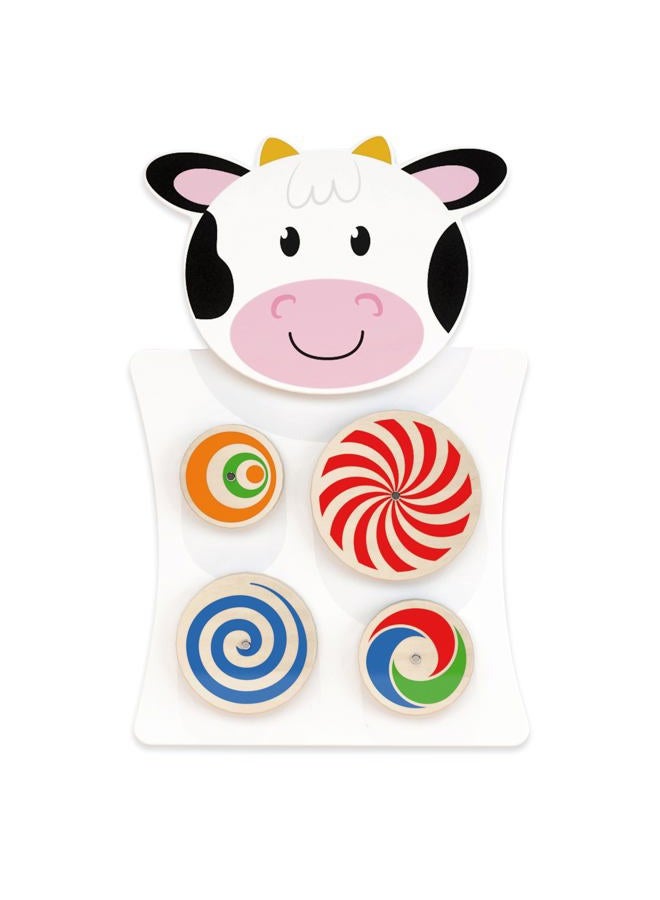 SPARK & WOW Learning Advantage Cow Activity Wall Panel - 18m+ - Toddler Activity Center - Wall-Mounted Toy - Busy Board Decor for Bedrooms, Daycares and Play Areas - Image 1