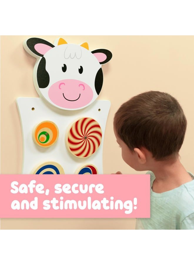 SPARK & WOW Learning Advantage Cow Activity Wall Panel - 18m+ - Toddler Activity Center - Wall-Mounted Toy - Busy Board Decor for Bedrooms, Daycares and Play Areas - Image 4