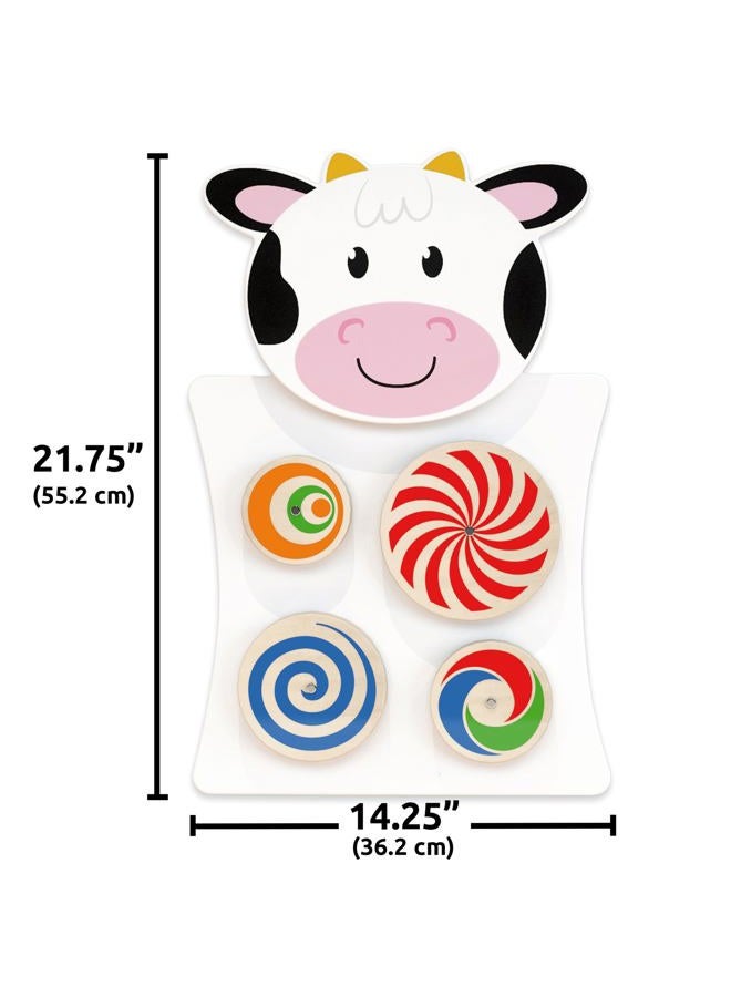 SPARK & WOW Learning Advantage Cow Activity Wall Panel - 18m+ - Toddler Activity Center - Wall-Mounted Toy - Busy Board Decor for Bedrooms, Daycares and Play Areas - Image 3