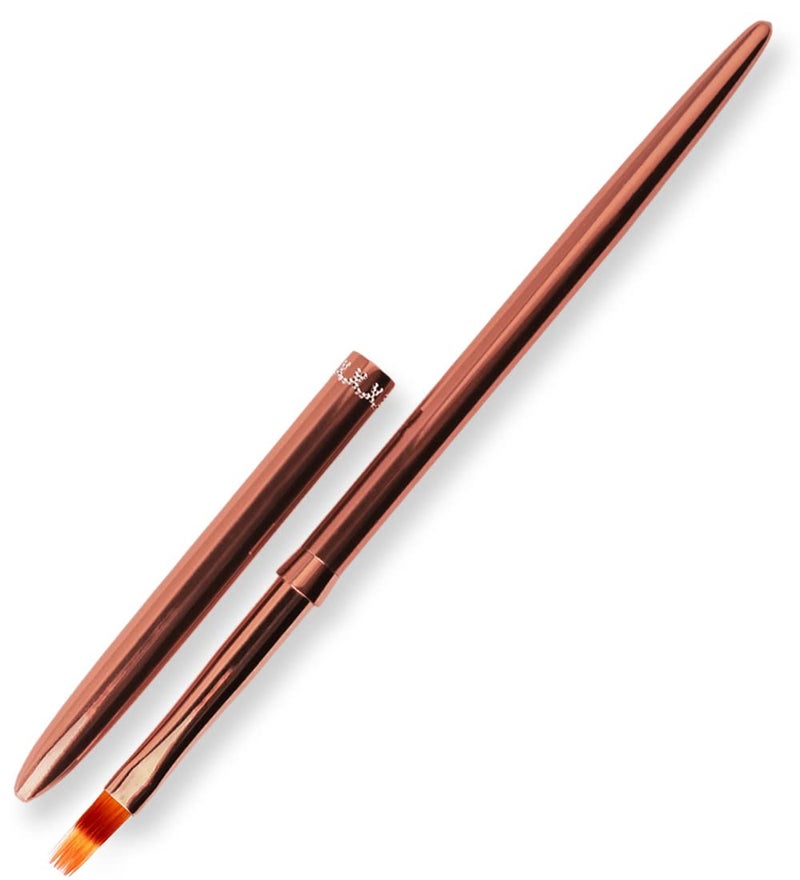 SILPECWEE 1Pc Kolinsky Nail Art Brushes, Ombre Nail Brush Rose Gold Acrylic Nail Design Tool Gradient Color Painting Pen Professional Manicure Brushes Nail Art Tools - Image 1