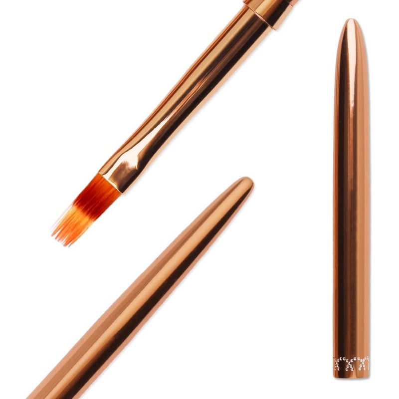 SILPECWEE 1Pc Kolinsky Nail Art Brushes, Ombre Nail Brush Rose Gold Acrylic Nail Design Tool Gradient Color Painting Pen Professional Manicure Brushes Nail Art Tools - Image 4