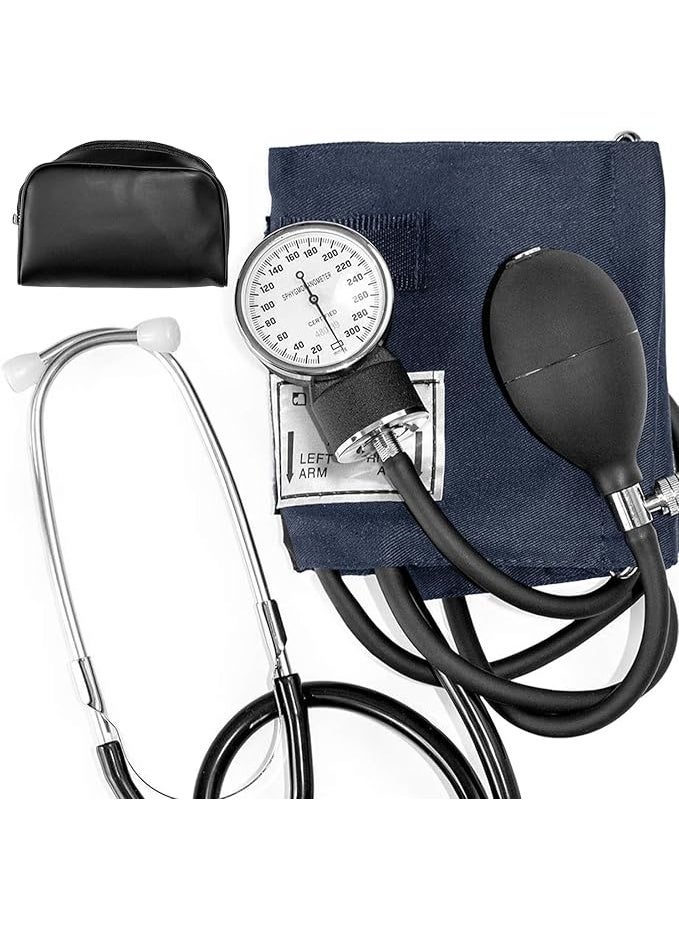 Professional Manual Blood Pressure Monitor Kit - High-Precision Aneroid Sphygmomanometer with Stethoscope - Durable & Portable Home Health Kit for Accurate Daily Use - Image 1