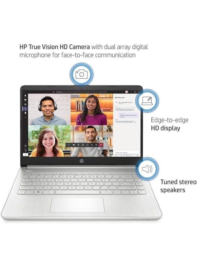 HP لابتوب 14s-dq2218ne بشاشة مقاس 14 بوصة ومعالج كور i5-1135G7 وذاكرة رام 8 جيجابايت ومحرك أقراص SSD بسعة 512 جيجابايت وبطاقة رسومات إنتل بدقة فائقة الوضوح ونظام التشغيل ويندوز 11 هوم الإنجليزية/العربية فضي - Image 5