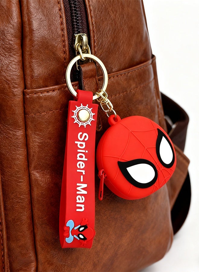 Marvel Spider Man Keychain Wallet Zip Around Coin Purse for Men & Kids Superhero Backpack Accessory Gift Idea - Image 2