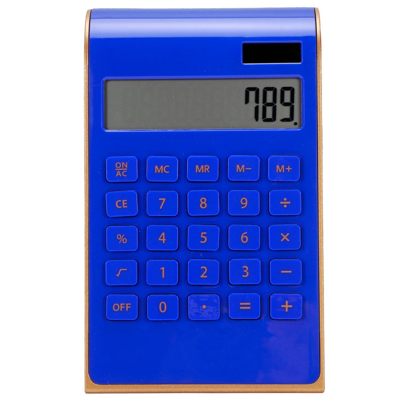 Portable 10 Digits Calculator Ultra Thin Solar Power Calculator for Home Office Business LCD DisplayBlue - Image 1