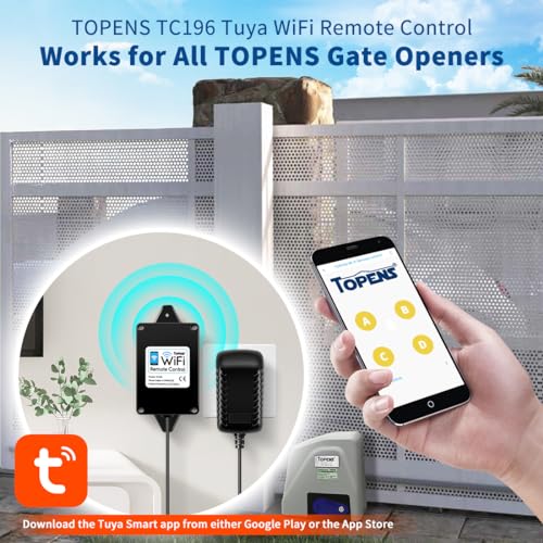 TOPENS TC196 Tuya WiFi Remote Control for Automatic Swing Sliding Gate Opener Garage Door Opener with iOS and Android App WiFi & Bluetooth Security Gate Controller - Image 2