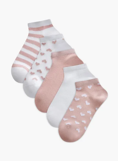 Flora Bella By Shoexpress Assorted Ankle Length Socks - Set of 5