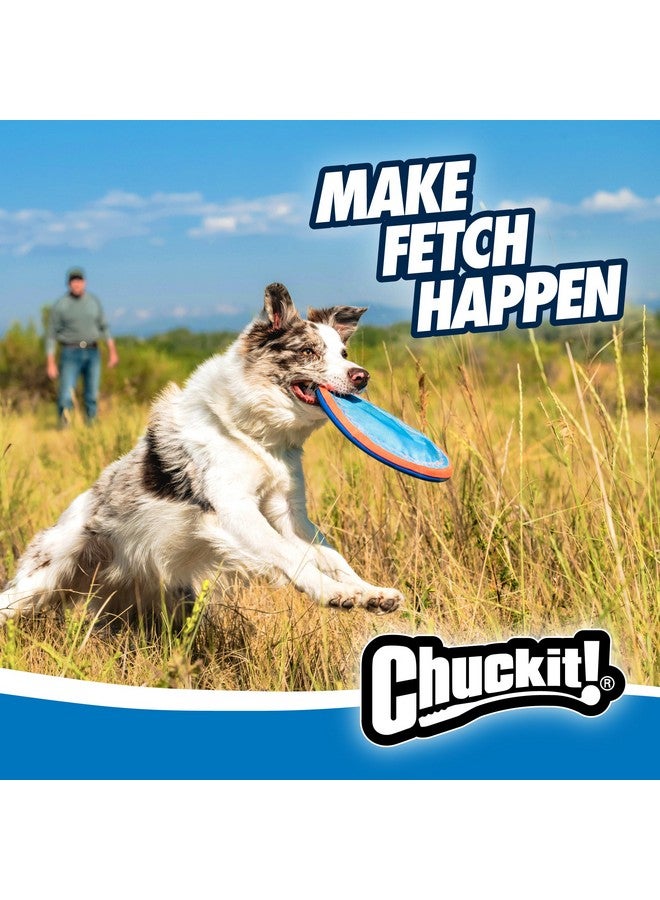 Chuckit! Max Glow Paraflight Flying Disc Dog Toy - Water Floating Flyer - Durable Nylon Construction with Soft Rubber Edges - For Medium and Large Dogs - Size Large - 9.75" L x 9.75" W - Pack of 1 - Image 1