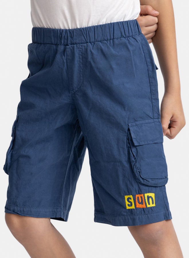 شورت كحلي للأولاد بطبعة