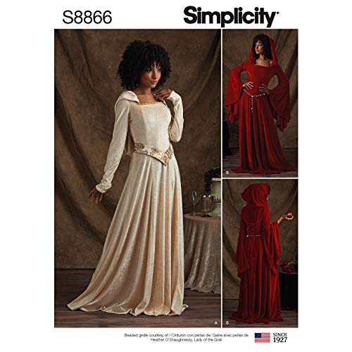 Simplicity Women's Fantasy Cosplay Costume Gown Sewing Patterns, Sizes 6-14 - Image 1