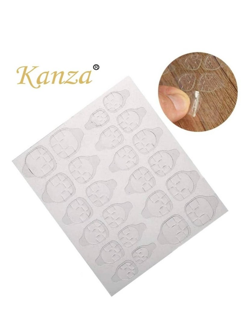 Kanza 20 Sheets/480 Pieces Transparent Adhesive DIY Nail Stickers  - Image 2