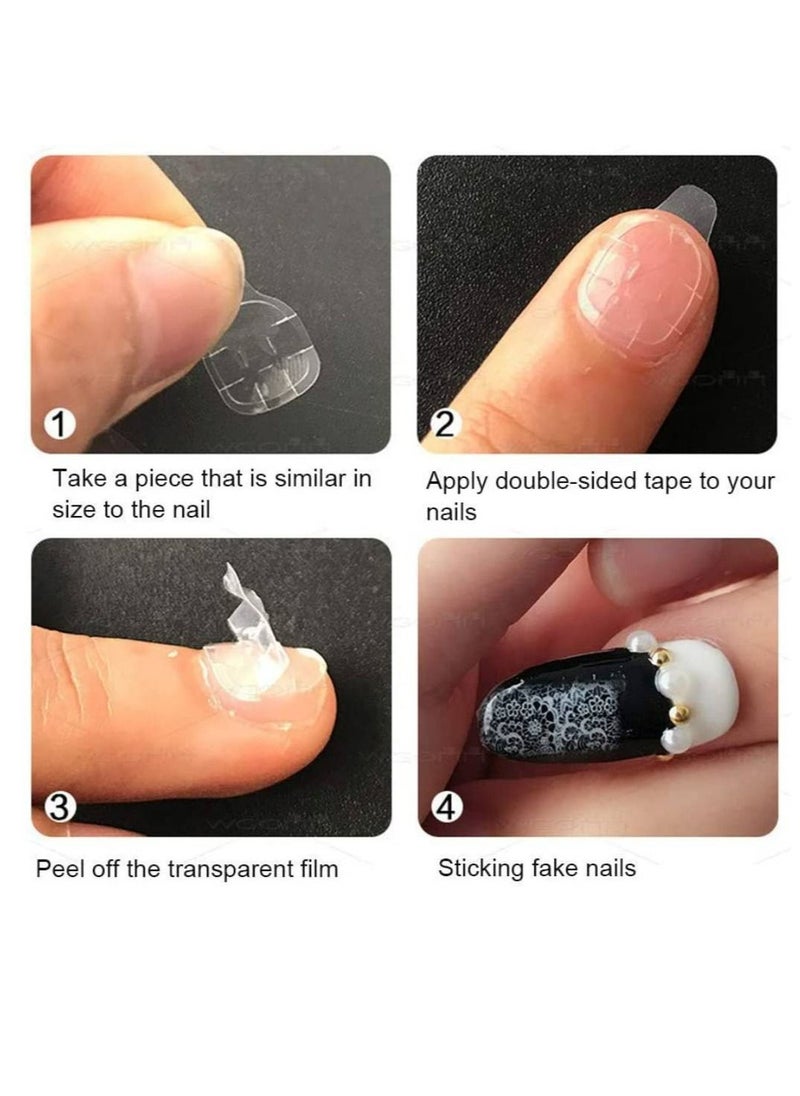 Kanza 20 Sheets/480 Pieces Transparent Adhesive DIY Nail Stickers  - Image 4
