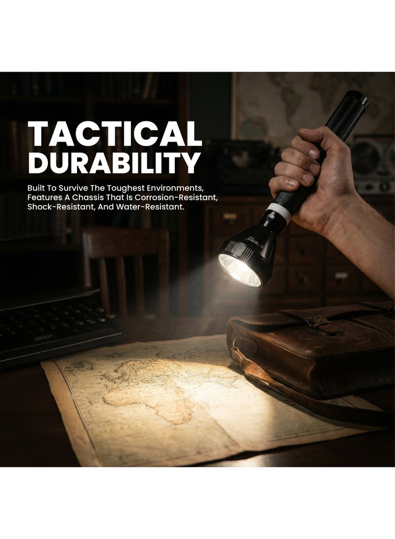 Team Rechargeable LED Flashlight – Super Bright CREE LED, 1500–2000m Long Range, Heavy‑Duty Hunting Torch, Shock‑Resistant 5×D Battery Light with Carry Belt – 8Hr Runtime, NI‑CD Battery - Image 2