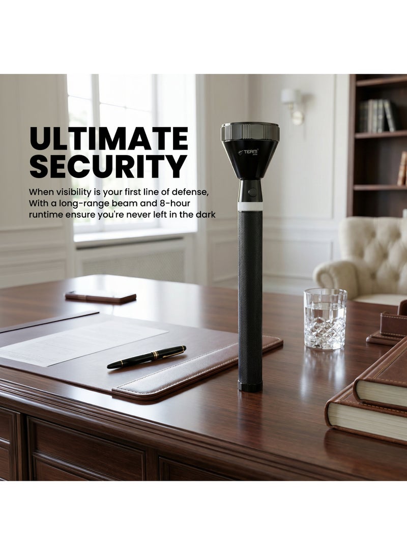 Team Rechargeable LED Flashlight – Super Bright CREE LED, 1500–2000m Long Range, Heavy‑Duty Hunting Torch, Shock‑Resistant 5×D Battery Light with Carry Belt – 8Hr Runtime, NI‑CD Battery - Image 4