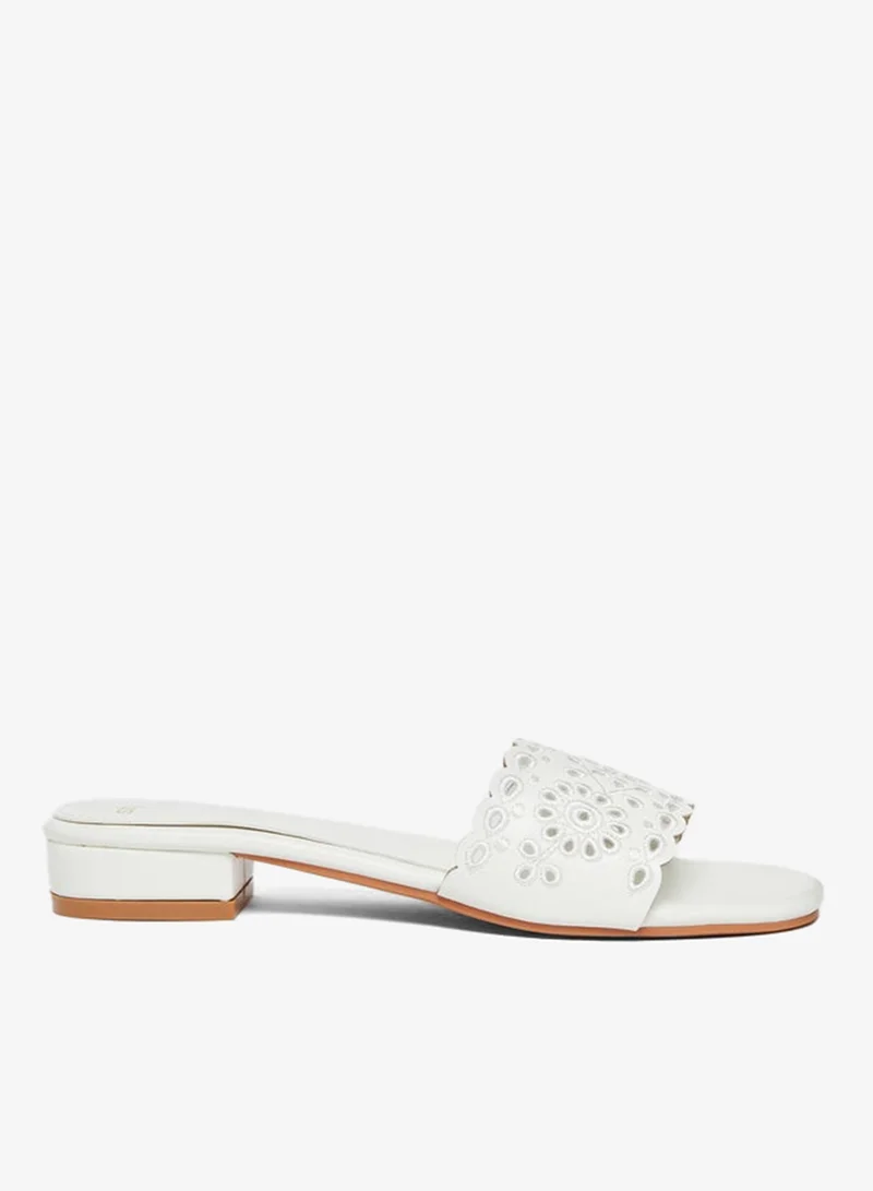 Styli Embroidered Strap Open Toe Sandals