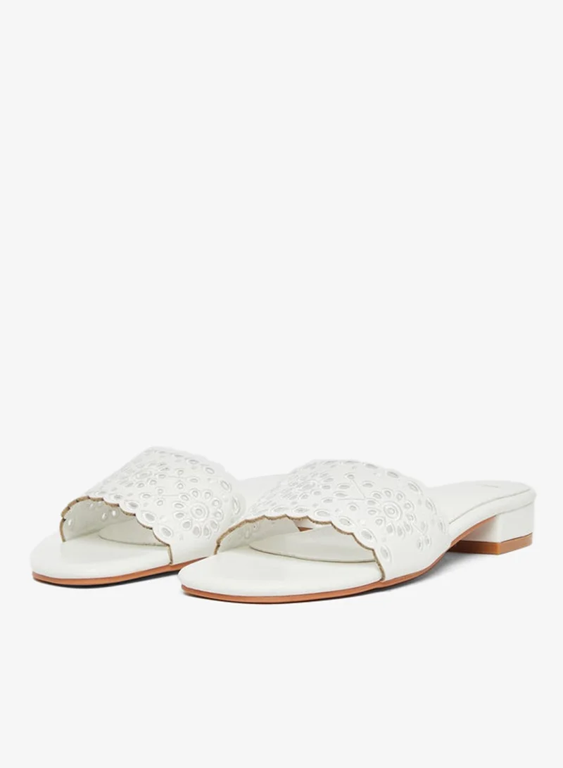 Styli Embroidered Strap Open Toe Sandals