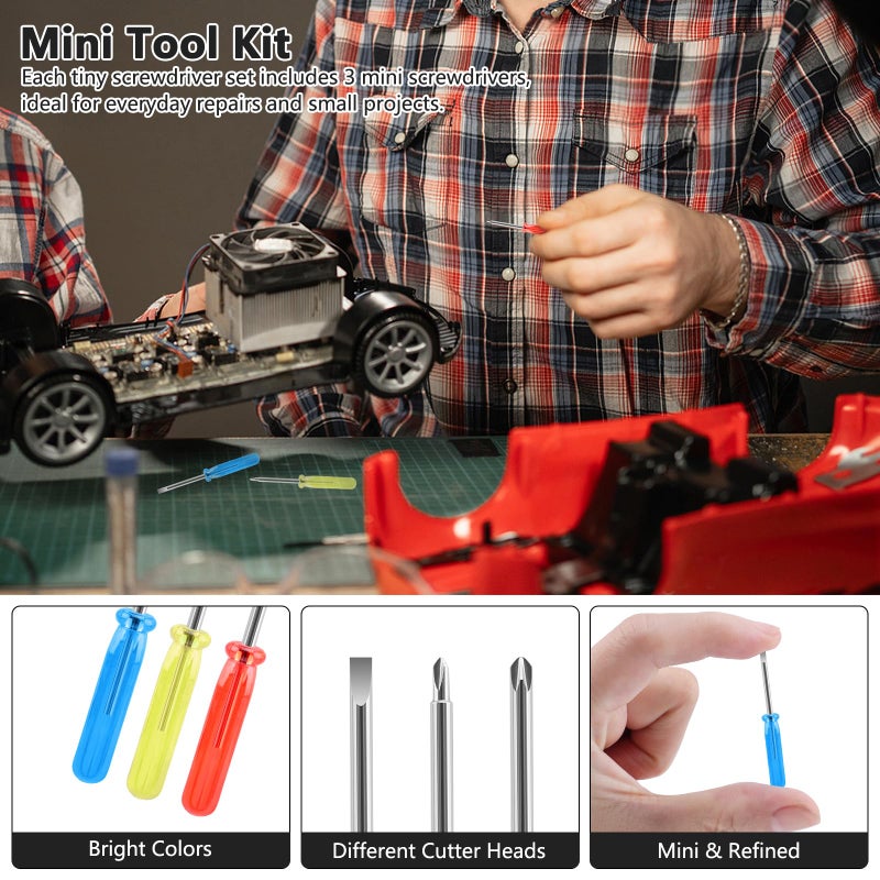 HOFASON Mini Screwdriver Keychain Set 20 Pcs, Bulk Fathers Day Dad Small Gifts, Easter Basket Stuffers for Adults Men, Party Favors Prizes for Adults, Bulk Stocking Stuffers Mini Tools Gifts for Men - Image 3