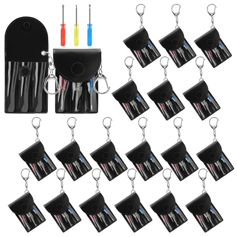 HOFASON Mini Screwdriver Keychain Set 20 Pcs, Bulk Fathers Day Dad Small Gifts, Easter Basket Stuffers for Adults Men, Party Favors Prizes for Adults, Bulk Stocking Stuffers Mini Tools Gifts for Men - Image 1