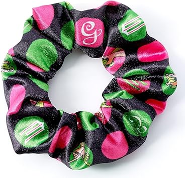 Wicked Elphaba and Glinda Unlikely Friendship Hair Scrunchie Black Pink Green - Image 1