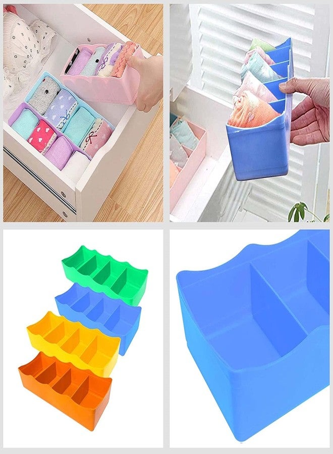 CPI Socks Rack Undergarments Innerwear Cosmetic Makeup Organizer, Multipurpose Storage Drawer Organizer, Partition Grids Storage Box (Pack of 4) - Image 2