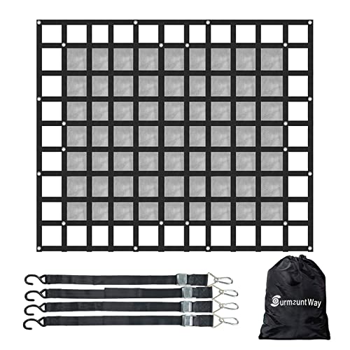 Surmount Way Surmountway Cargo Net for Pickup Truck Bed with Mesh(96" x 80"), Truck Bed Cargo Net Capacity 1100LBS, Heavy Duty Cargo Nets with Adjustable Cam Buckles & S-Hooks, Truck Cargo Net for Trailer Trucks - Image 1